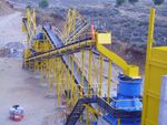 San Acacio Project ore crushing and processing facility in Mexico with conveyor systems and mining equipment